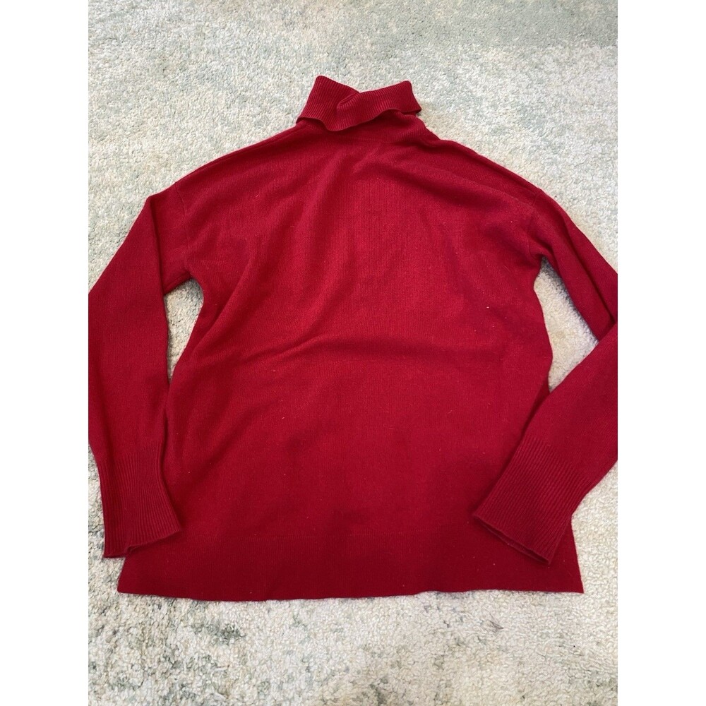 Halogen Womens Cashmere Turtleneck Sweater Small Red Soft Lightweight